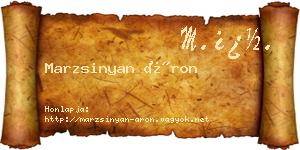 Marzsinyan Áron névjegykártya